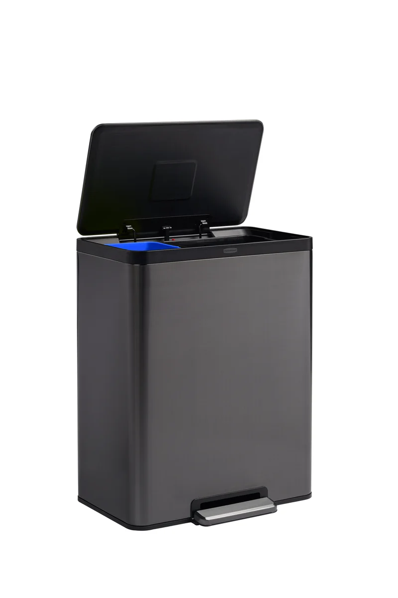 POUBELLE 60L ELITE INOX CHARBON