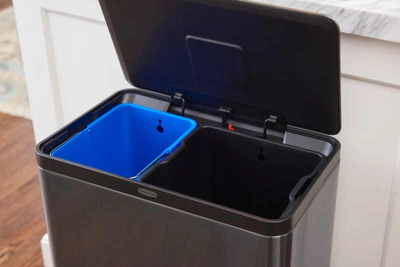 POUBELLE 60L ELITE INOX CHARBON