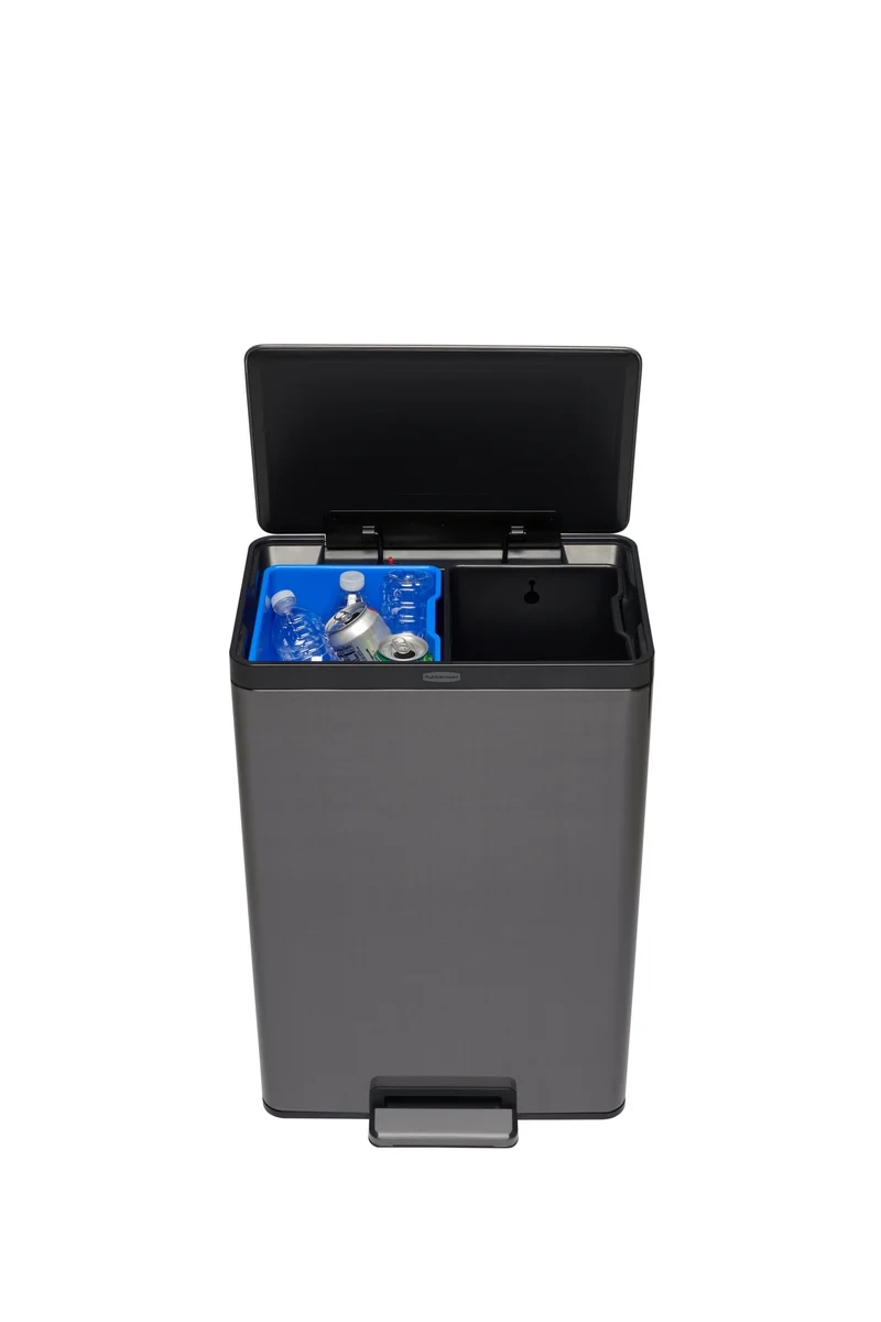 POUBELLE ELITE 39L CHARBON INOX RUBBERMAID