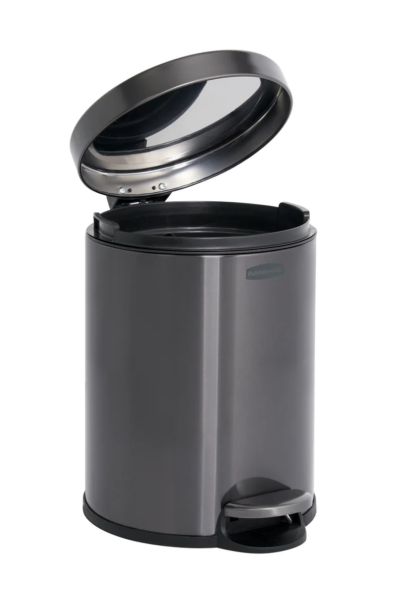 POUBELLE 6L A PEDALE INOX CHARBON