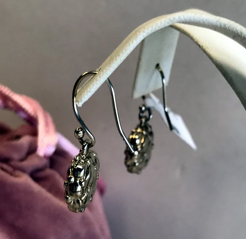 New York Designer Charles Krypell Sterling Silver Tufted Earrings