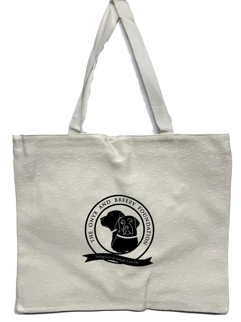 Faux White Ostrich Tote