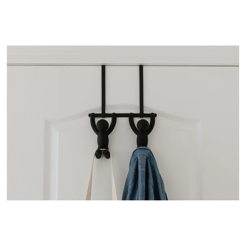 Garderobenleiste Buddy 2 Haken, Schwarz