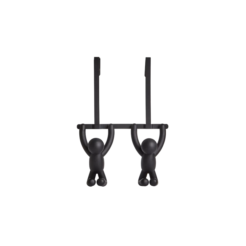 Garderobenleiste Buddy 2 Haken, Schwarz