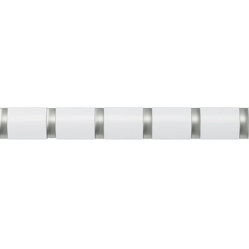 Garderobenleiste Flip 8 Haken, Weiss / Silber