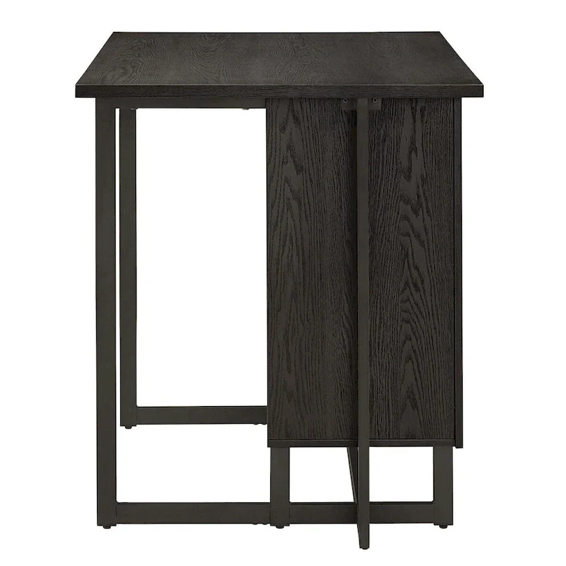 Oyala Black Finish 2-door Kitchen Island with Power and USB outlets by iNSPIRE Q Modern