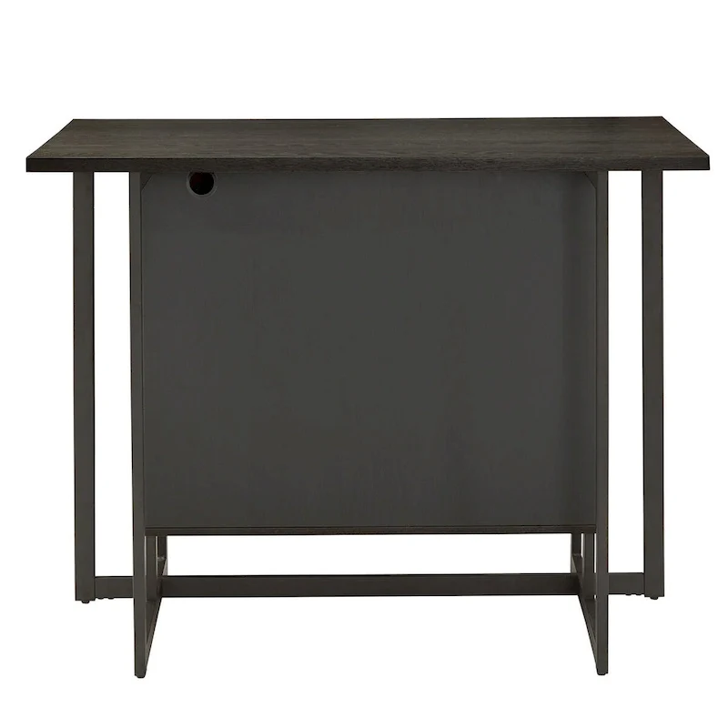 Oyala Black Finish 2-door Kitchen Island with Power and USB outlets by iNSPIRE Q Modern