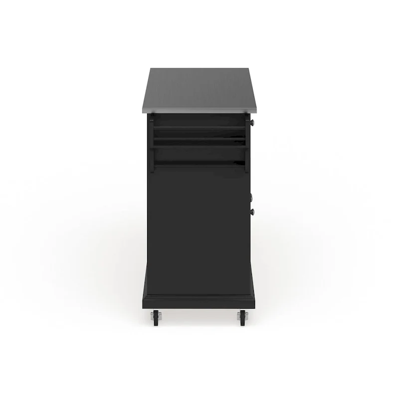 Crosley Full Size Black Finish Stainless Steel Top Kitchen Cart/ Island - 18d x 51.5w x 36h