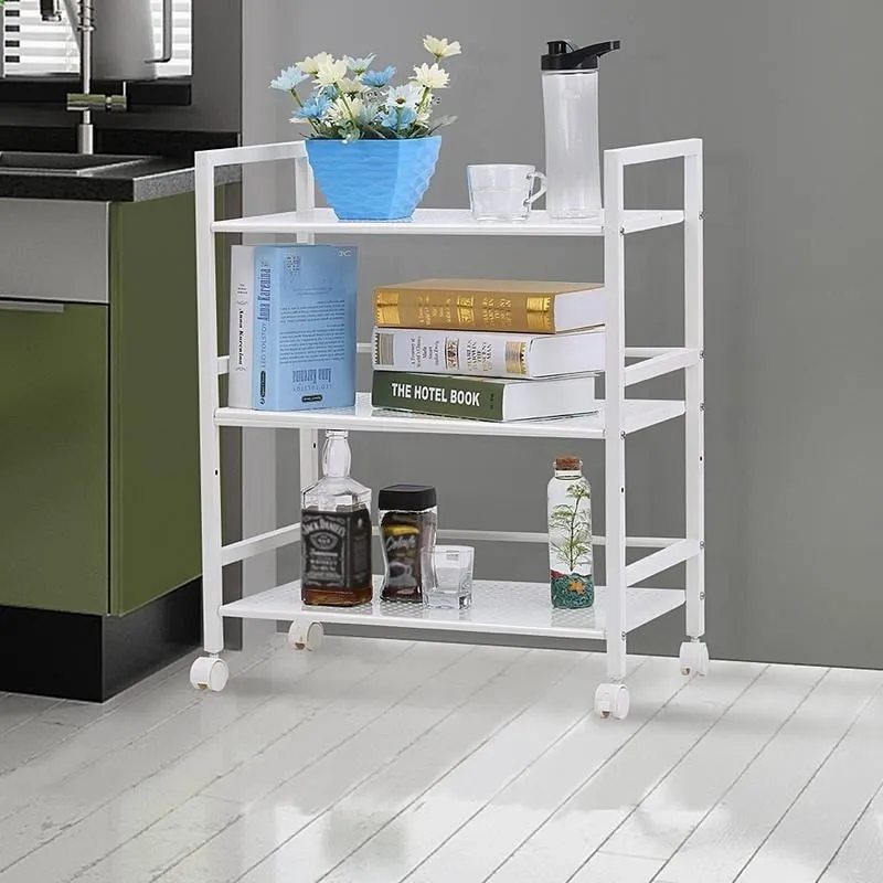 3-Tier Rolling Serving Shelf Rack Utility Storage Kitchen Island Cart