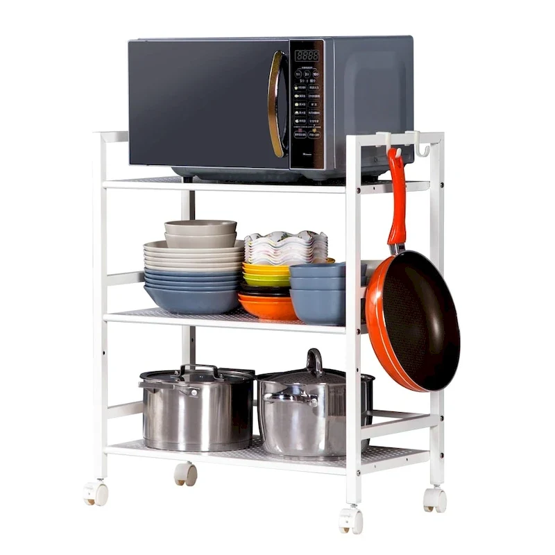 3-Tier Rolling Serving Shelf Rack Utility Storage Kitchen Island Cart