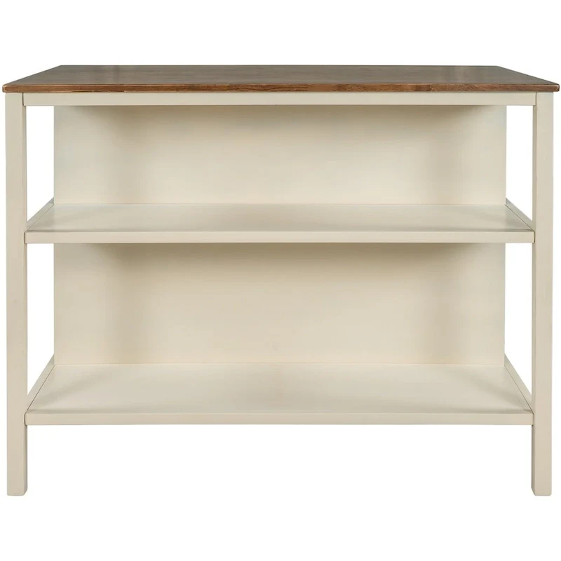 Solid Wood Rustic 45 Stationary Kitchen Island