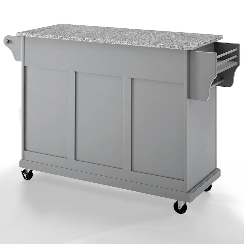 Crosley Solid Granite Top Kitchen Cart/Island In Vintage Grey - 51.5 W x 18 D x 34 H
