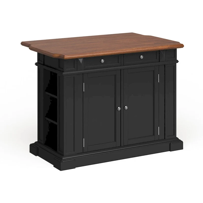 Copper Grove Warwick Black Distressed Oak Kitchen Island