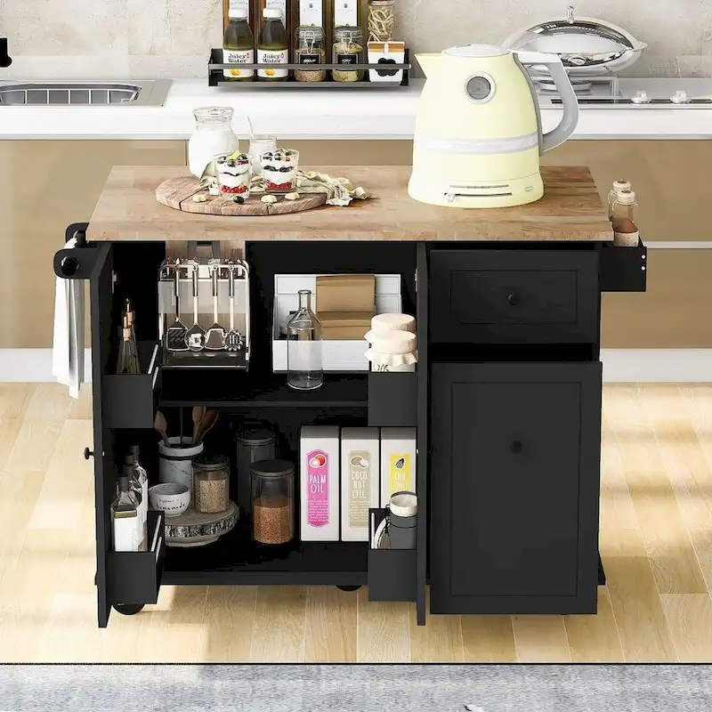 54 Kitchen Island Cart with Wheels