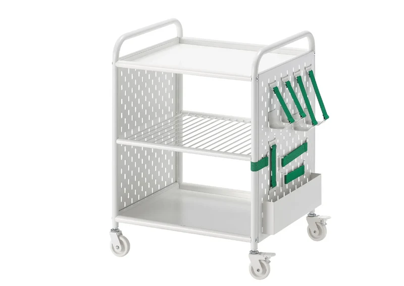 BRANNBOLL Shelving unit on castors, white, 56x62 cm