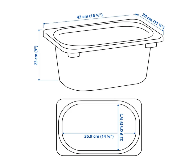 TROFAST Storage box, light blue, 42x30x23 cm