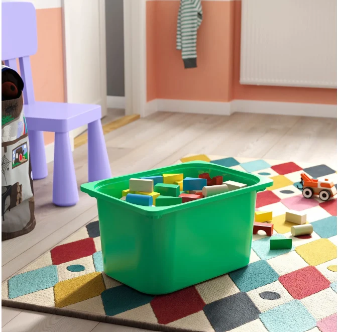 TROFAST storage box, high-gloss green, 42x30x23 cm