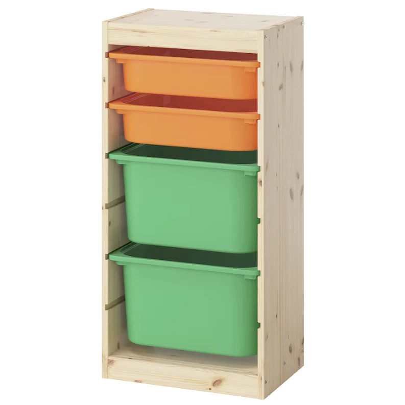 TROFAST storage box, high-gloss green, 42x30x23 cm