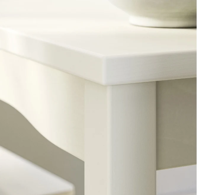 HAUGA kitchen table, white, 118x74 cm, seats 4