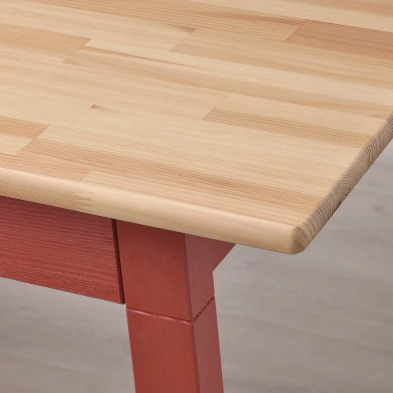 PINNTORP Table, light brown stained/red stained, 125x75 cm