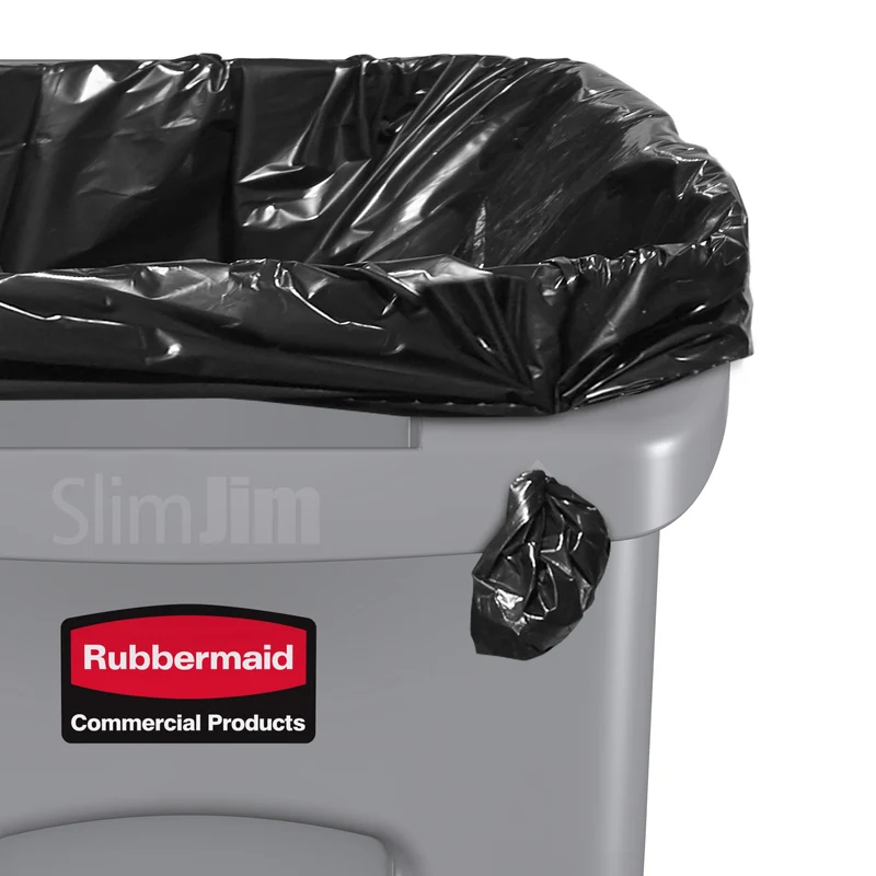 POUBELLE SLIM JIM 87L GRIS AVEC CONDUITS D'AERATION