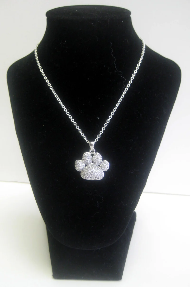 Paw Print Crystal Necklace