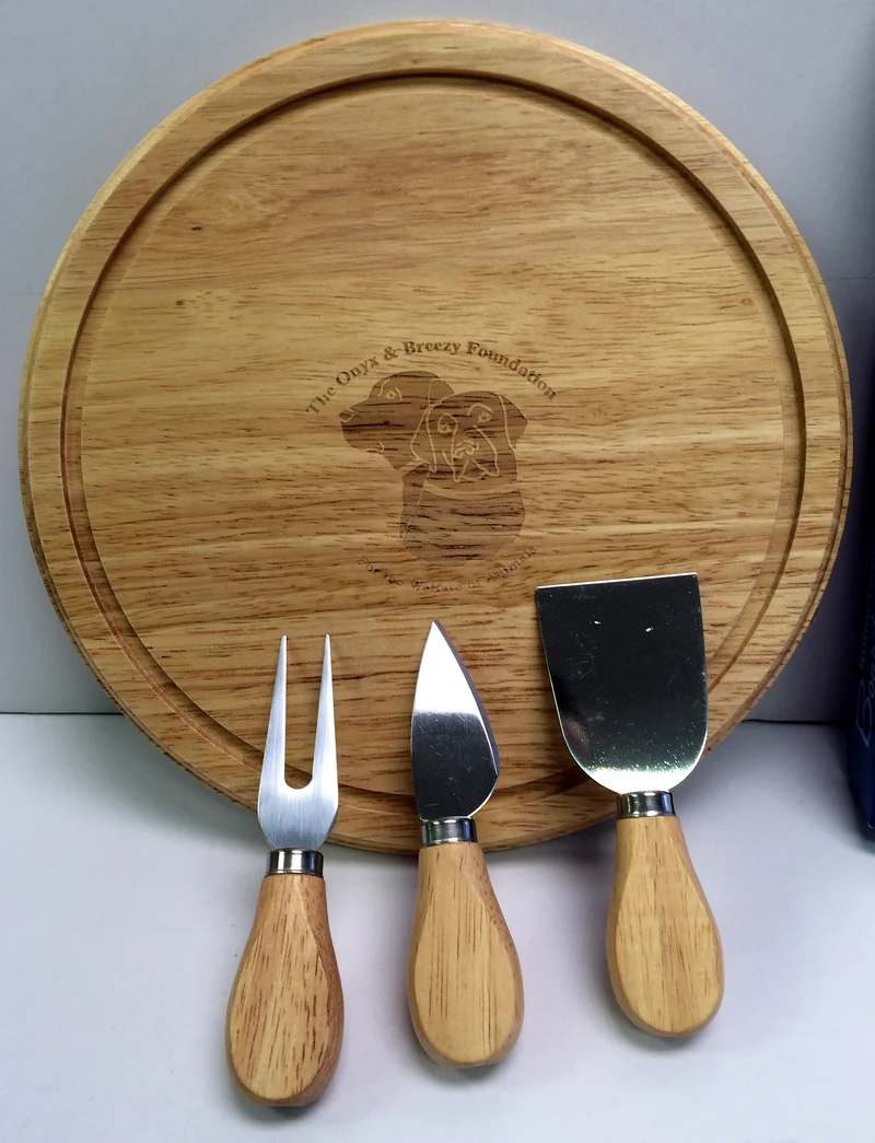 Rubberwood Board & Serving Set