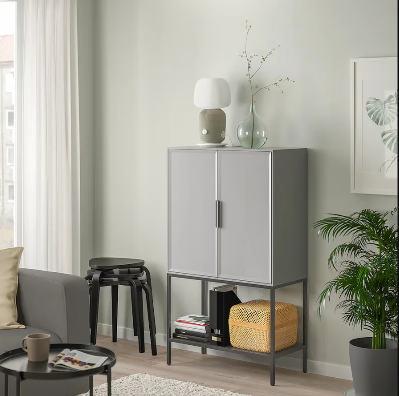 TULLSTORP Cabinet, grey, 73x35x126 cm