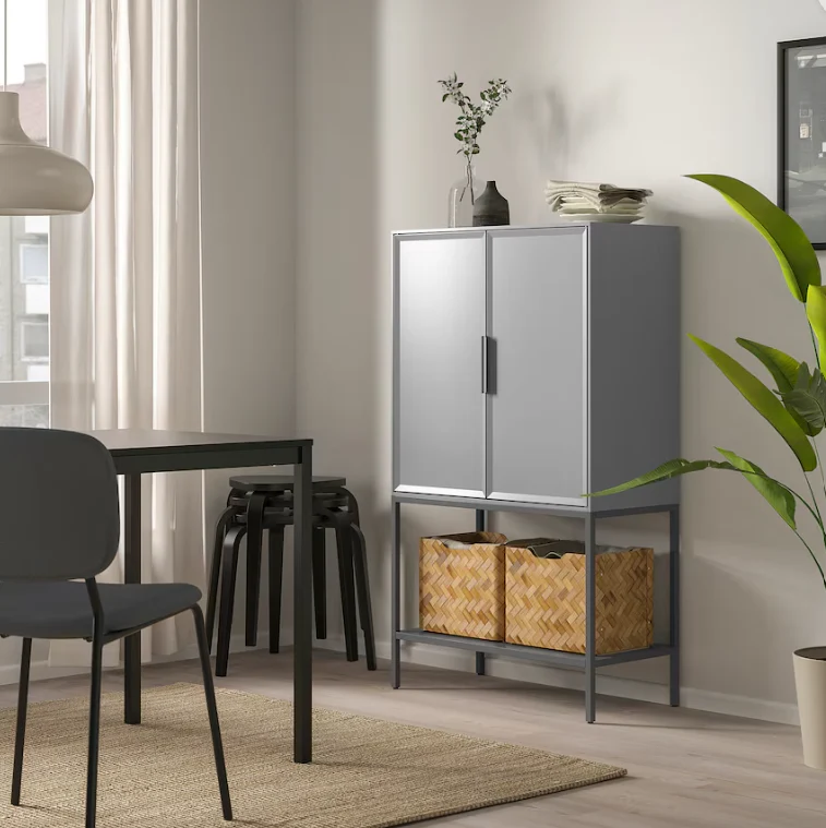 TULLSTORP Cabinet, grey, 73x35x126 cm