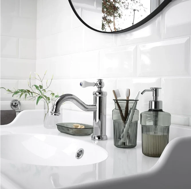 BROFJARDEN 3-piece bathroom set, grey
