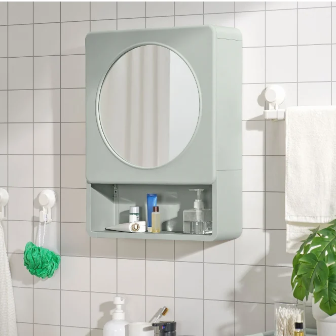 IVÖSJÖN bathroom wall cabinet, green, 44x15x59 cm