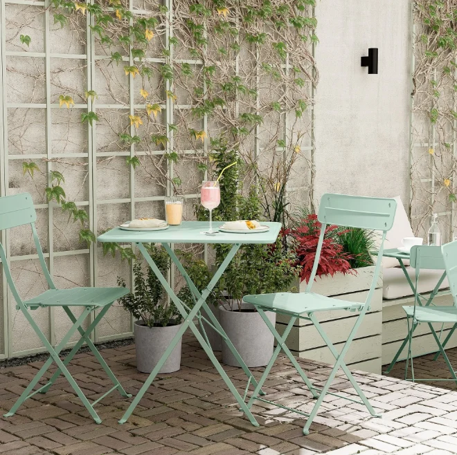 SUNDSO Table, light green, outdoor, 65x65 cm