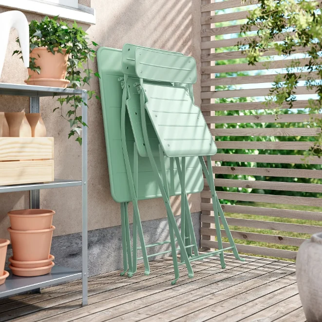 SUNDSO Table, light green, outdoor, 65x65 cm