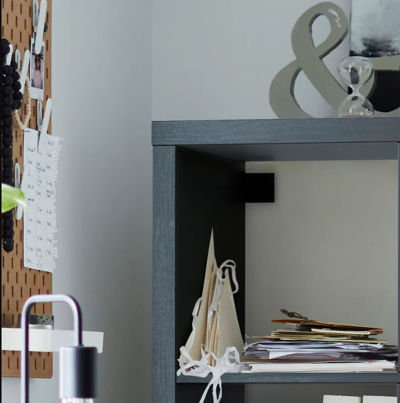 KALLAX Shelving unit, black-brown, 112x147 cm
