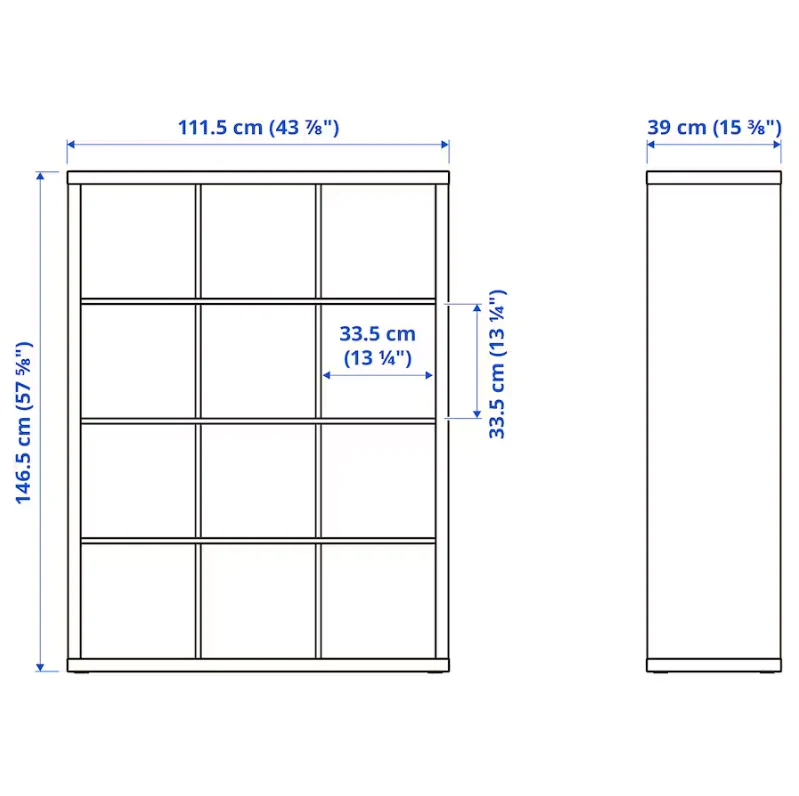 KALLAX Shelving unit, black-brown, 112x147 cm