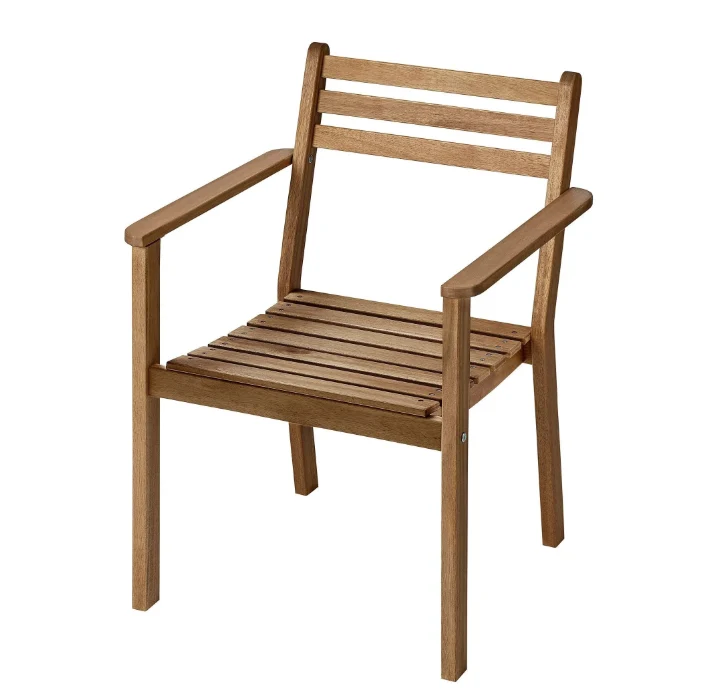 ASKHOLMEN chair with armrests, darkbrown, without cushion