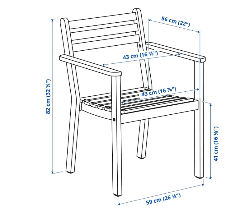 ASKHOLMEN chair with armrests, darkbrown, without cushion