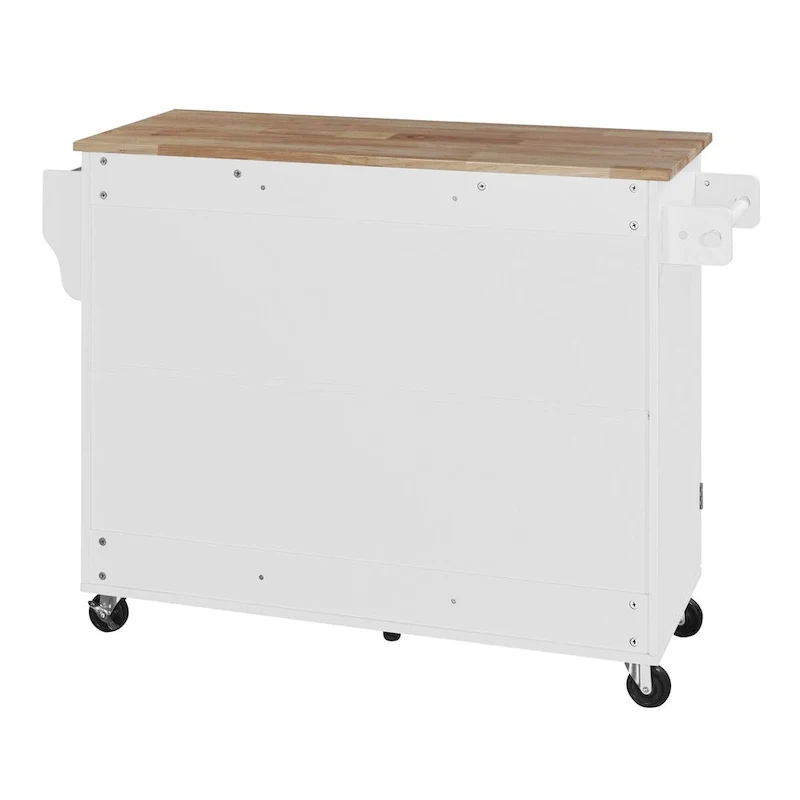 50 in. W Kitchen Island with 3 Drawer, 2 Slide-Out Shelf and Internal Storage Rack