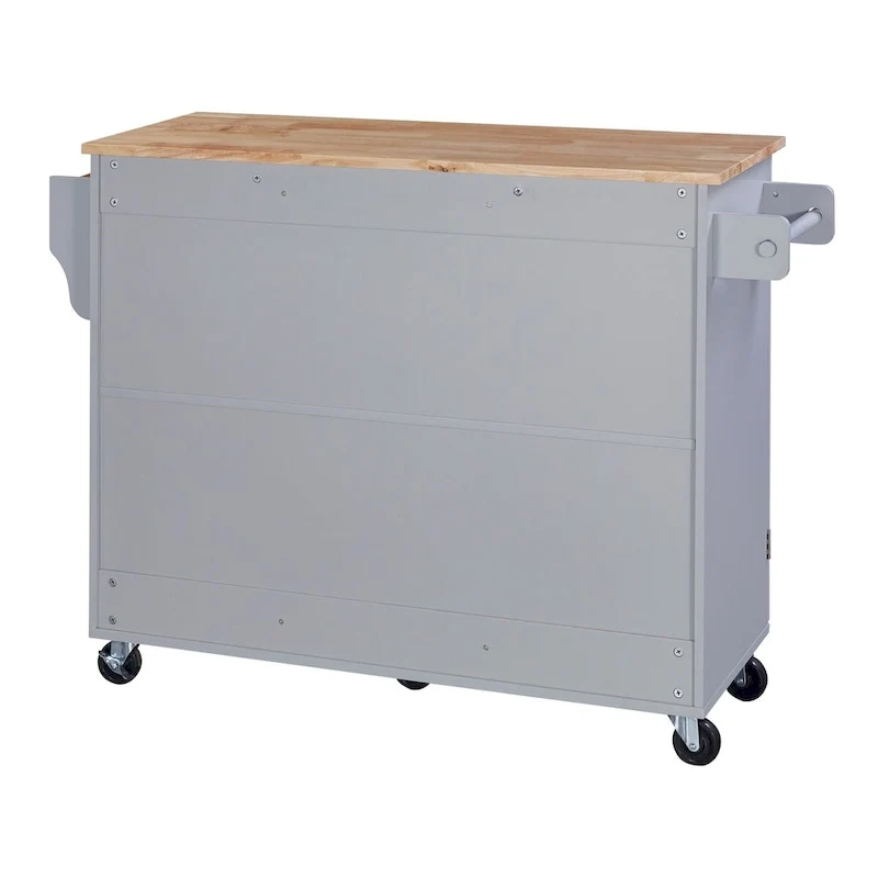 50 in. W Kitchen Island with 3 Drawer, 2 Slide-Out Shelf and Internal Storage Rack