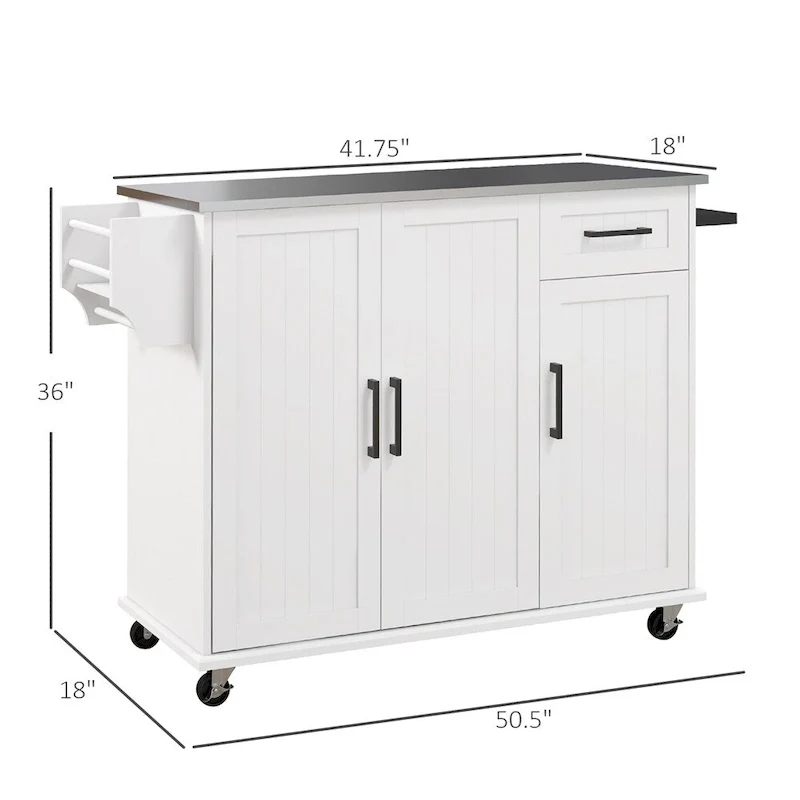 Kitchen Island with Storage,Rolling Kitchen Island on Wheels w/Drawer