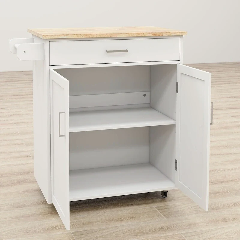 Kitchen island rolling trolley cart