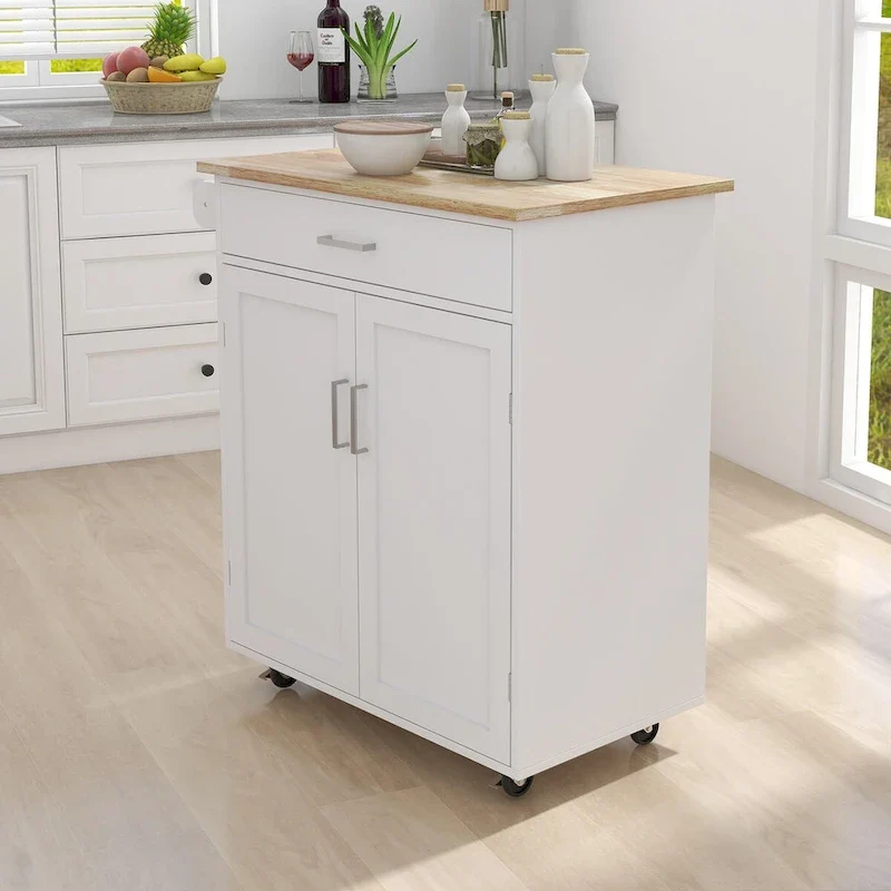 Kitchen island rolling trolley cart