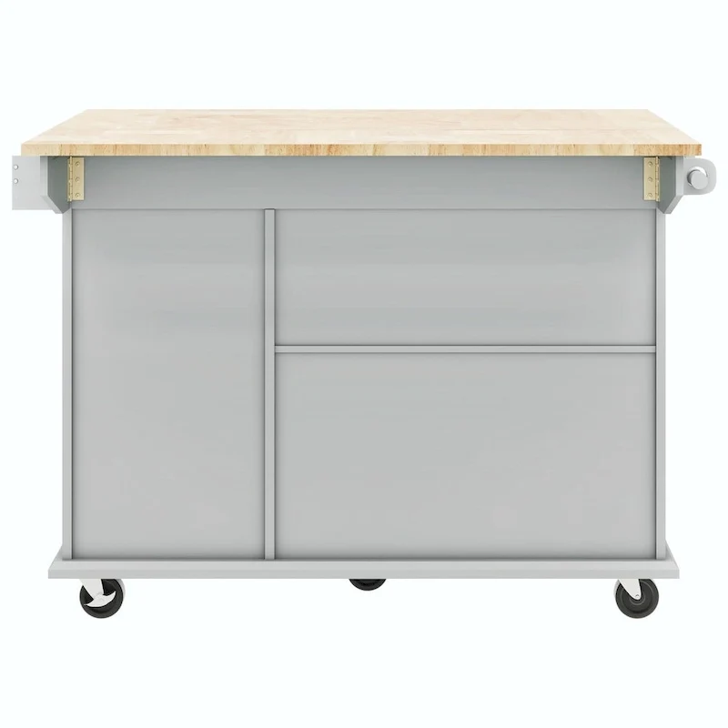 Rolling Kitchen Cart with Drop Leaf, Storage Rack, and 3-Tier Cabinet Organizer