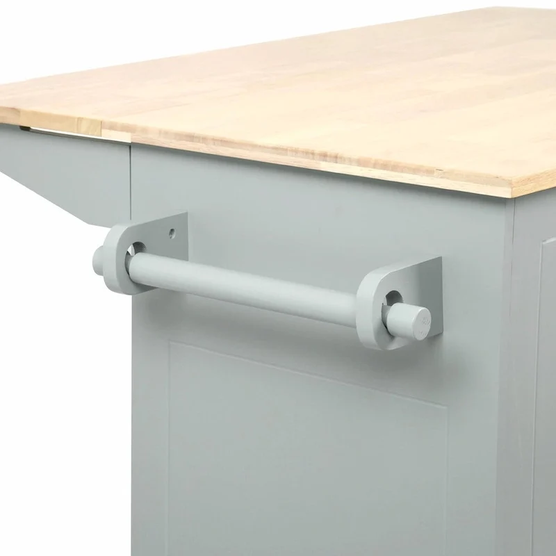 Rolling Kitchen Cart with Drop Leaf, Storage Rack, and 3-Tier Cabinet Organizer