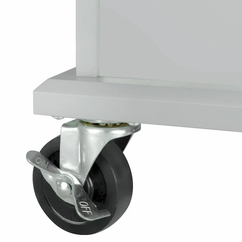 Rolling Kitchen Cart with Drop Leaf, Storage Rack, and 3-Tier Cabinet Organizer