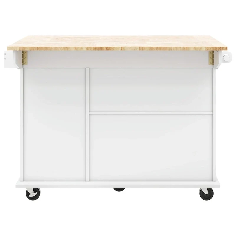 Rolling Kitchen Cart with Drop Leaf, Storage Rack, and 3-Tier Cabinet Organizer