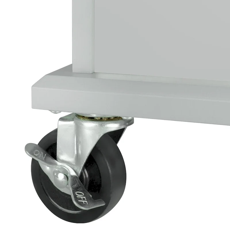 53.9 Width Rolling Kitchen Cart on Wheels with Internal Storage Rack and 3 Tier Pull Out Cabinet Organizer
