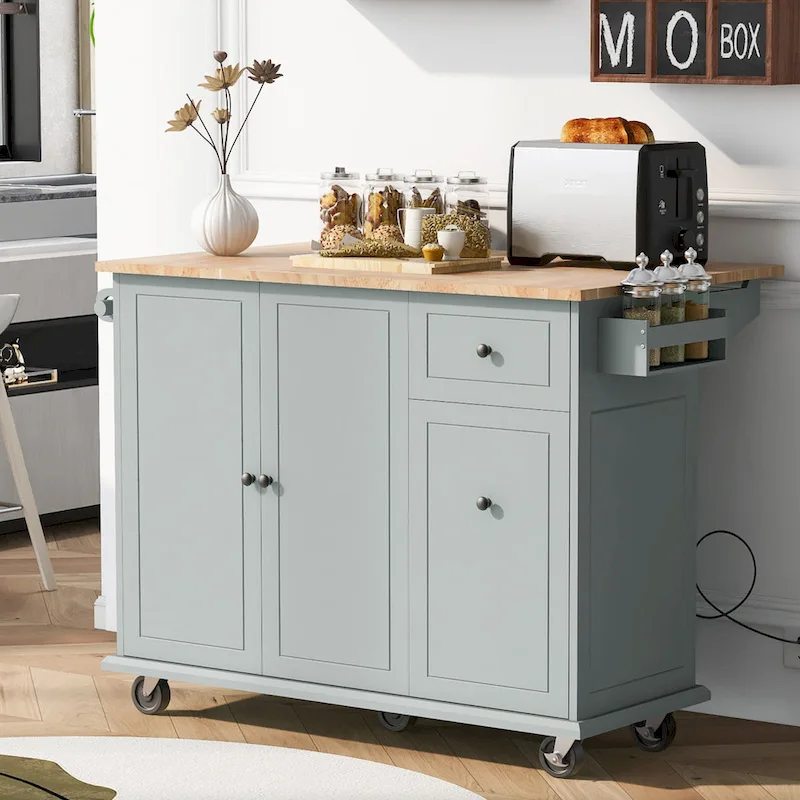 Kitchen Island with Drop Leaf - N/A