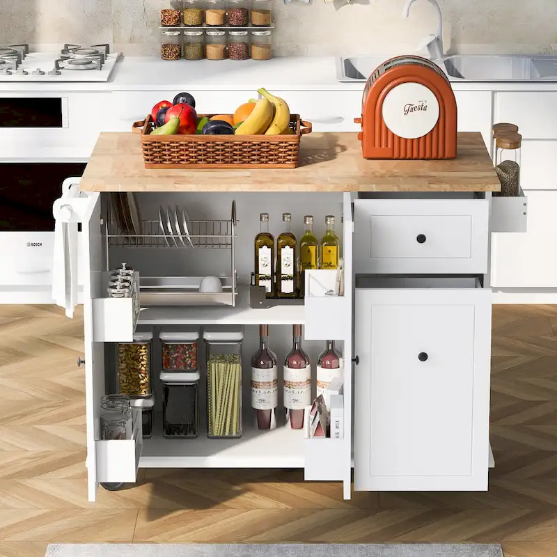 Kitchen Island with Drop Leaf - N/A