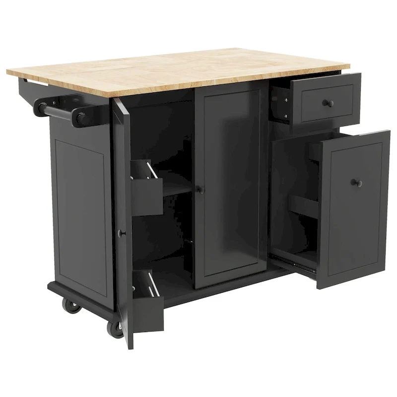 Kitchen Island with Drop Leaf - N/A